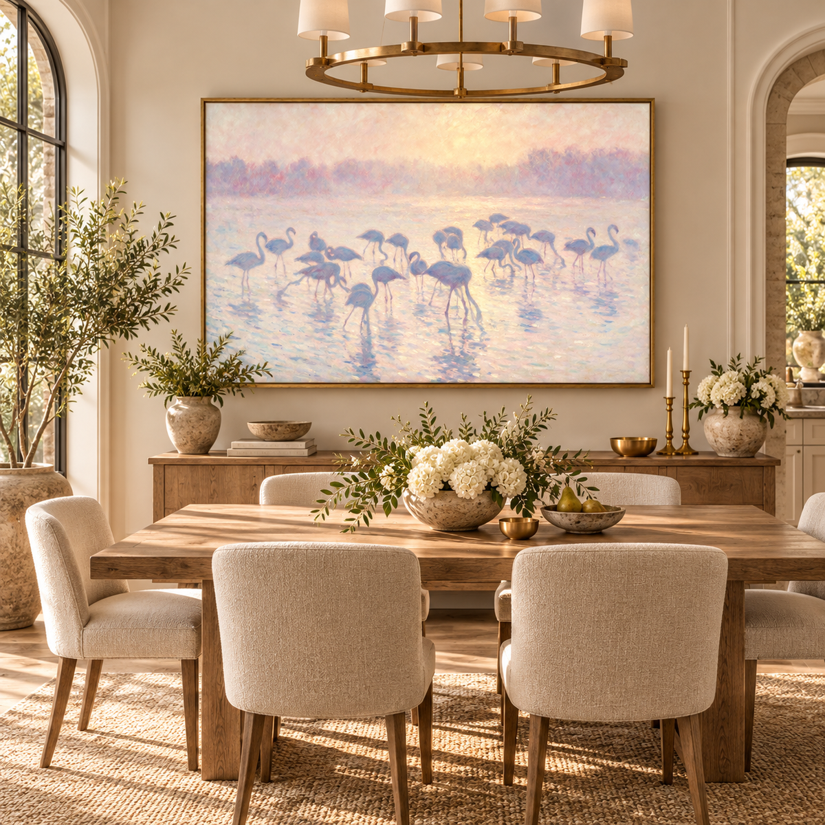 ARBYNART Abstract Art | Flamingos in the Morning Haze