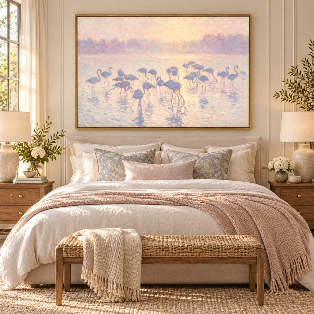 ARBYNART Abstract Art | Flamingos in the Morning Haze