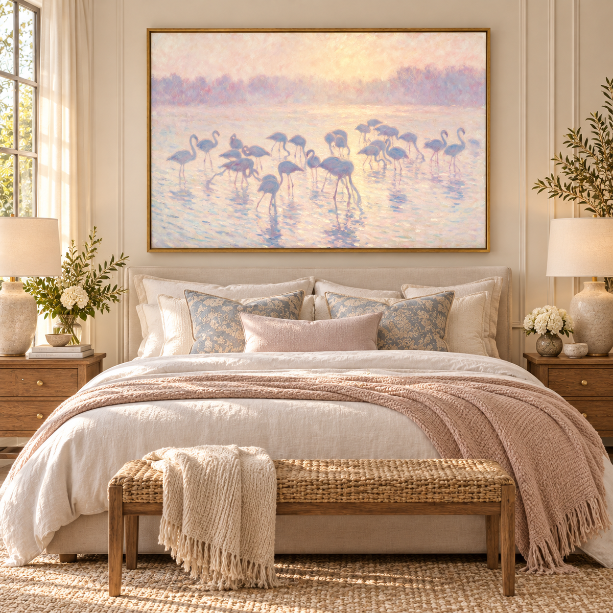 ARBYNART Abstract Art | Flamingos in the Morning Haze