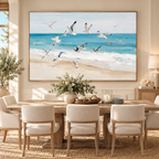 ARBYNART Impressionist Art | Flock of Gulls above the Surf