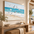 ARBYNART Impressionist Art | Flock of Gulls above the Surf