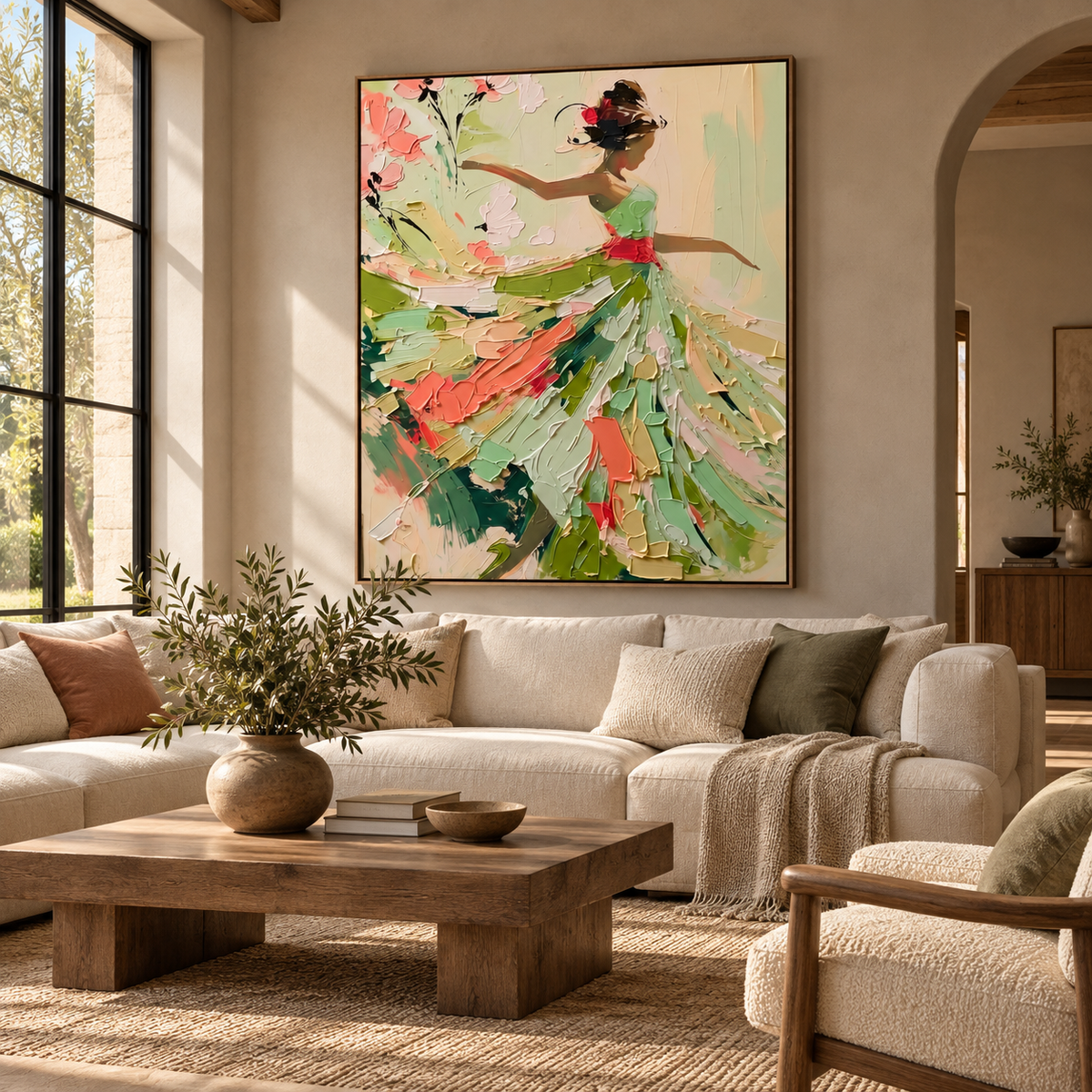 ARBYNART 3D Textured Art | Floral Dancer in Motion