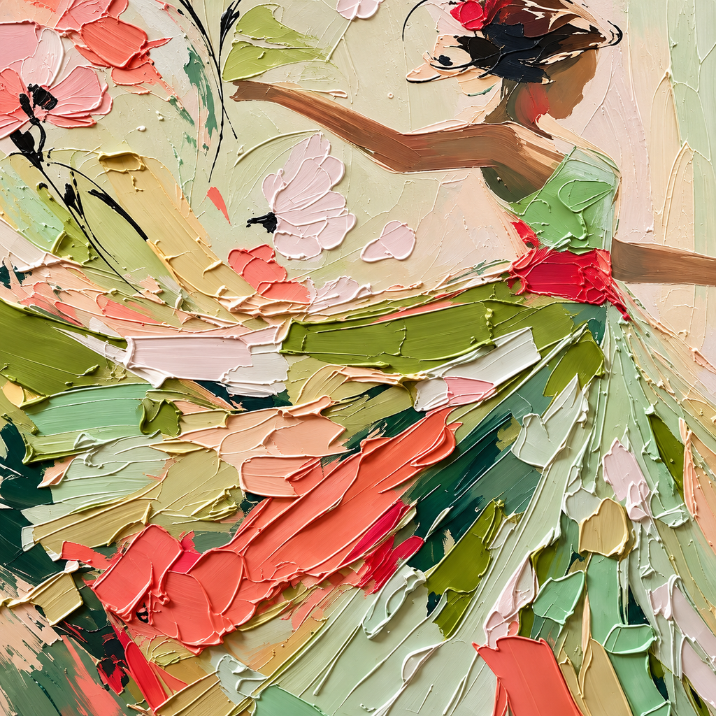 ARBYNART 3D Textured Art | Floral Dancer in Motion