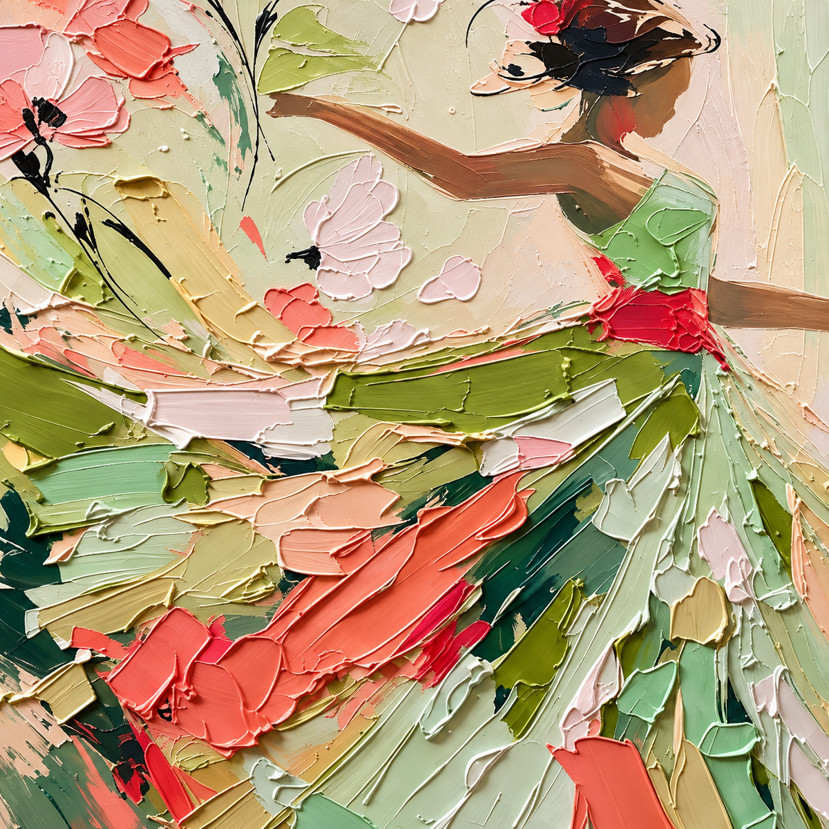 ARBYNART 3D Textured Art | Floral Dancer in Motion