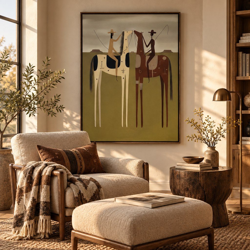 ARBYNART Vintage Americana Art | Frontier Mirror Riders