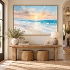 ARBYNART Impressionist Art | Full Sun above Layered Blue Surf