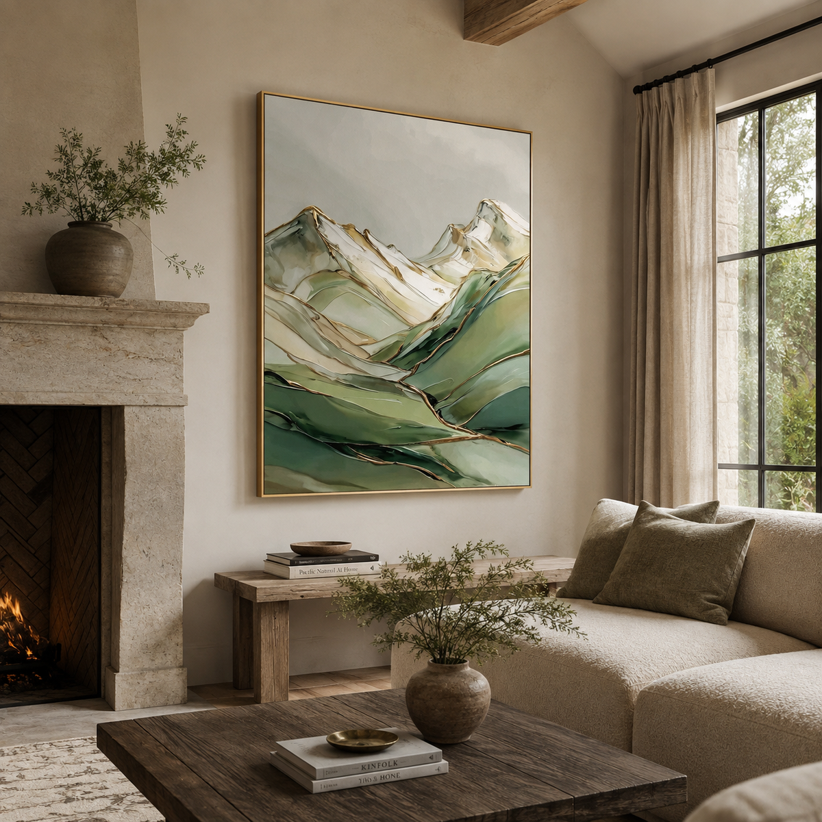 ARBYNART Abstract Art | Gilded Mountain Drift