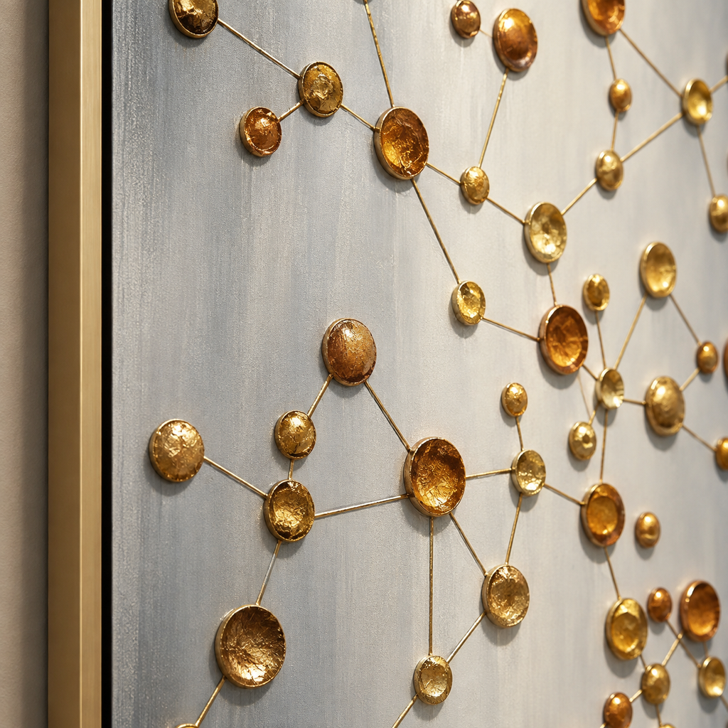 ARBYNART Contemporary Luxe Art | Gilded Orbit Lattice