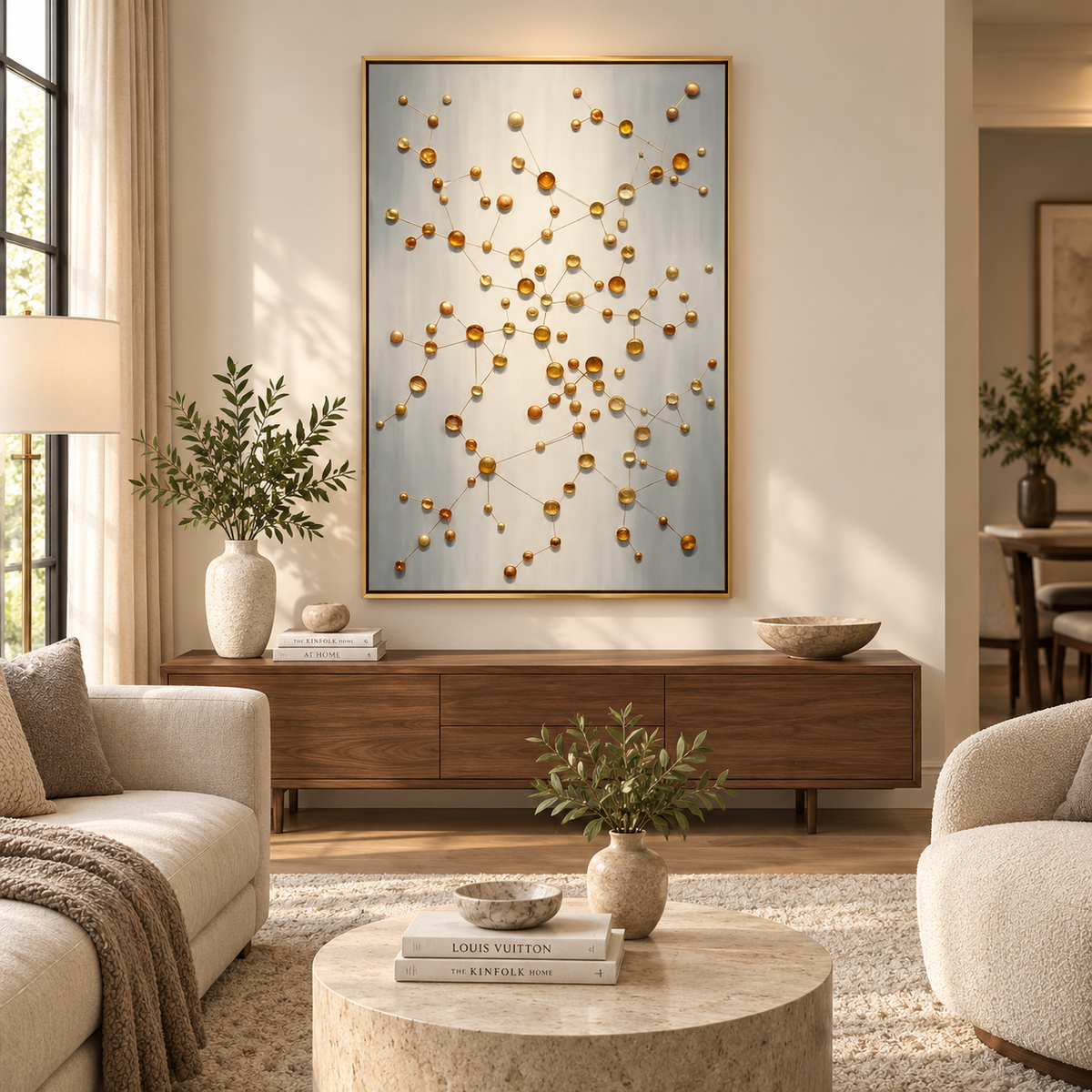 ARBYNART Contemporary Luxe Art | Gilded Orbit Lattice