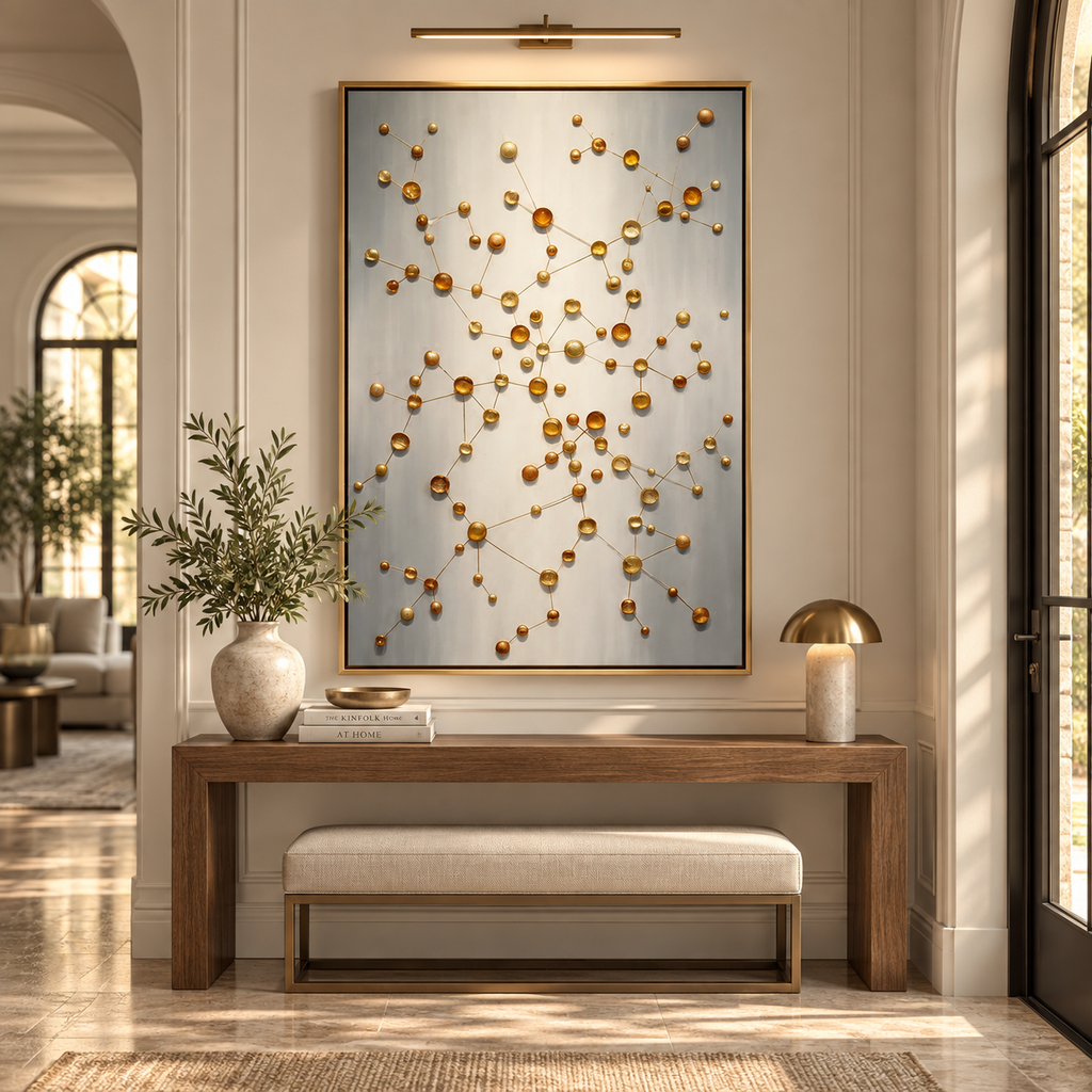 ARBYNART Contemporary Luxe Art | Gilded Orbit Lattice