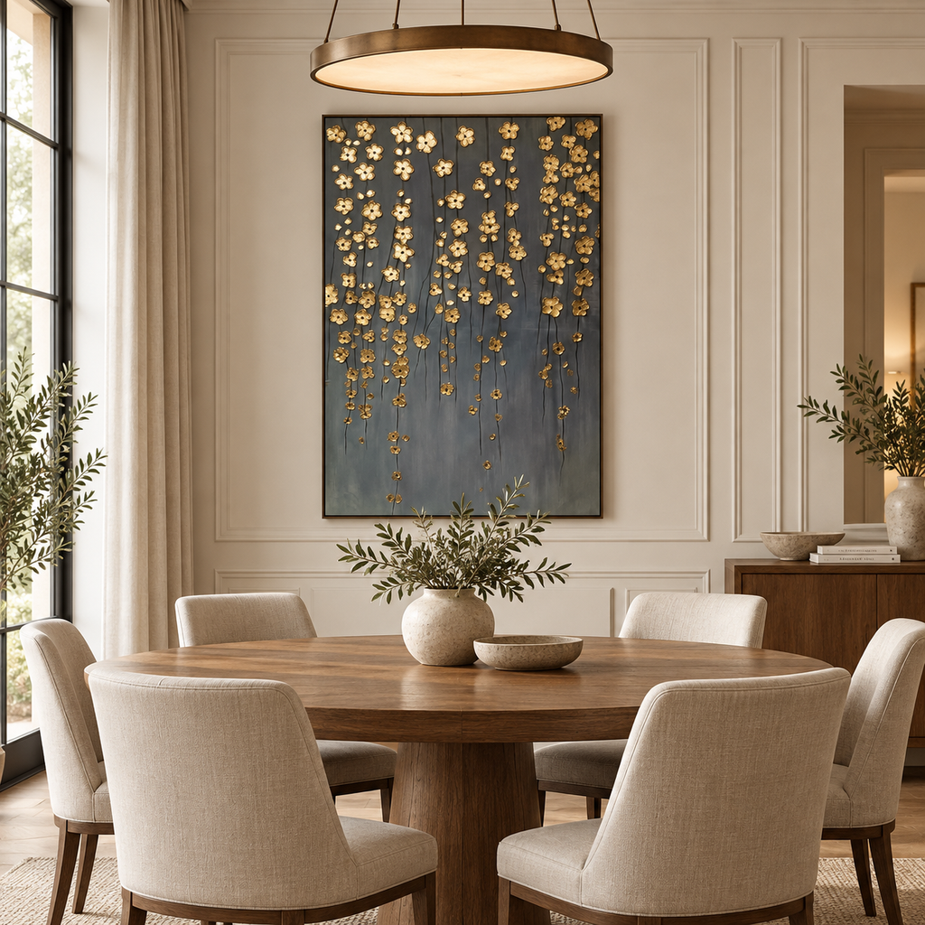 ARBYNART Contemporary Luxe Art | Gilded Blossom Rain