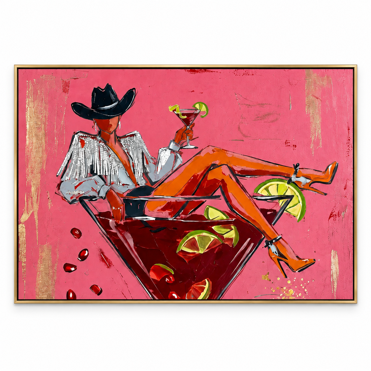 ARBYNART POP Art | Gilded Cowgirl's Pink Libation