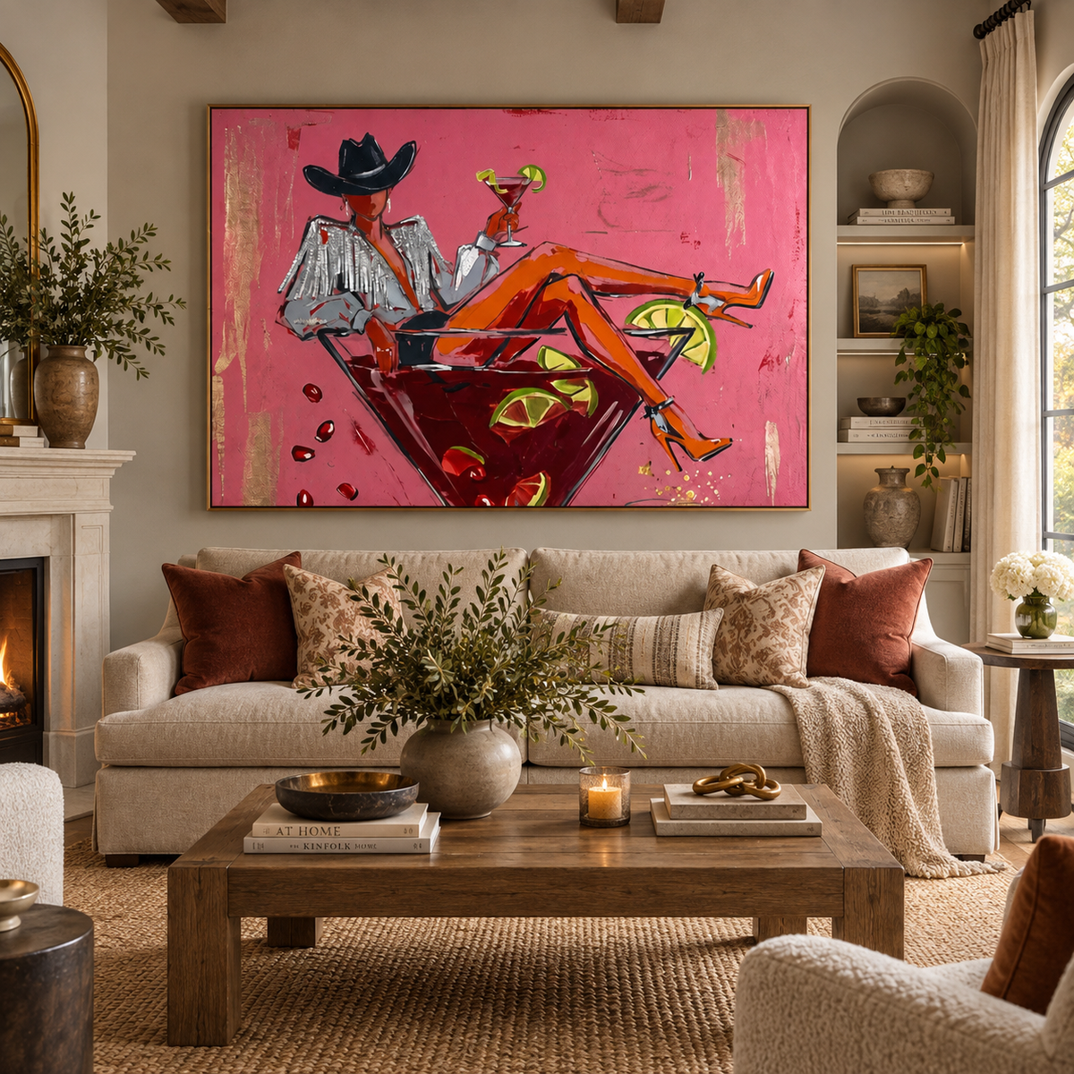 ARBYNART POP Art | Gilded Cowgirl's Pink Libation