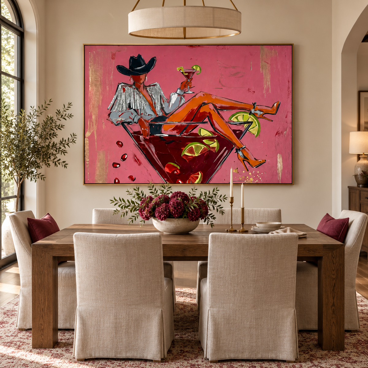 ARBYNART POP Art | Gilded Cowgirl's Pink Libation