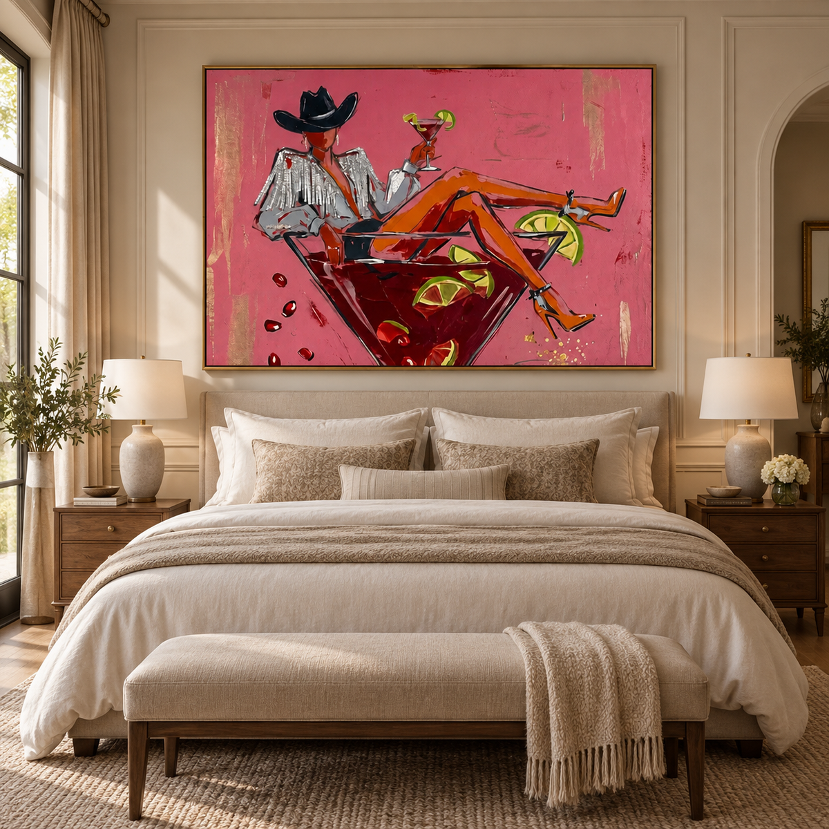 ARBYNART POP Art | Gilded Cowgirl's Pink Libation