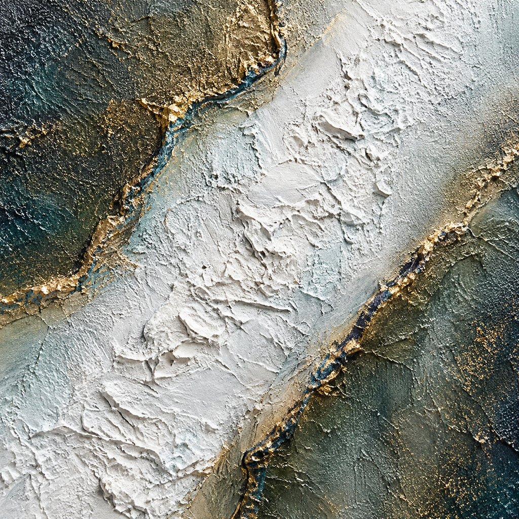 ARBYNART 3D Textured Art | Gilded Cracked Flow