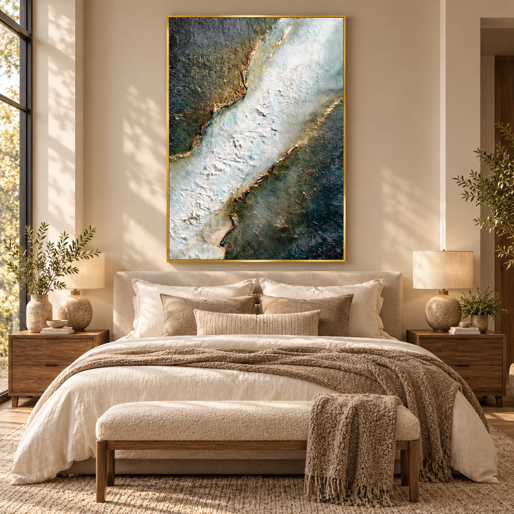 ARBYNART 3D Textured Art | Gilded Cracked Flow