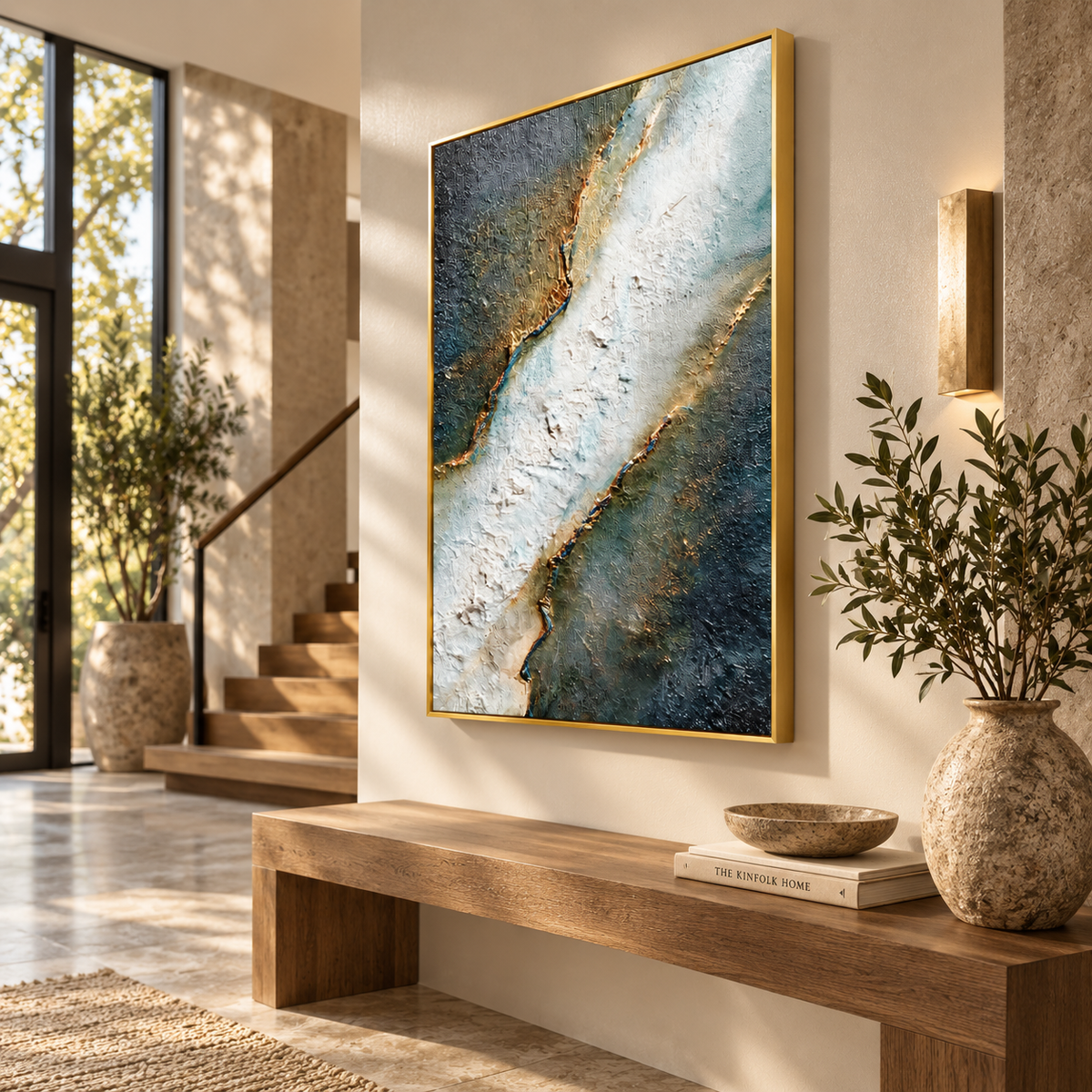 ARBYNART 3D Textured Art | Gilded Cracked Flow