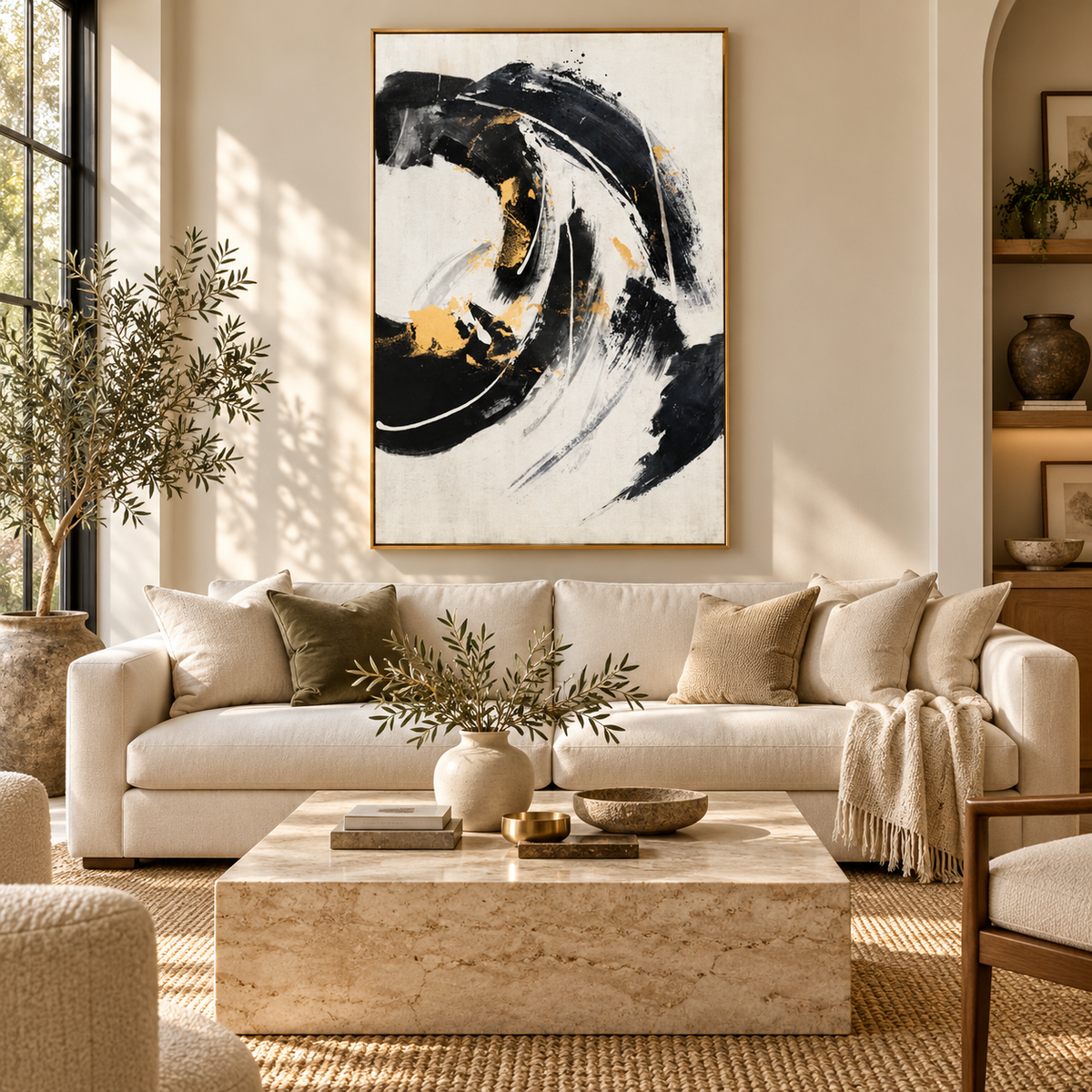 ARBYNART Abstract Art | Gilded Crescendo in Motion