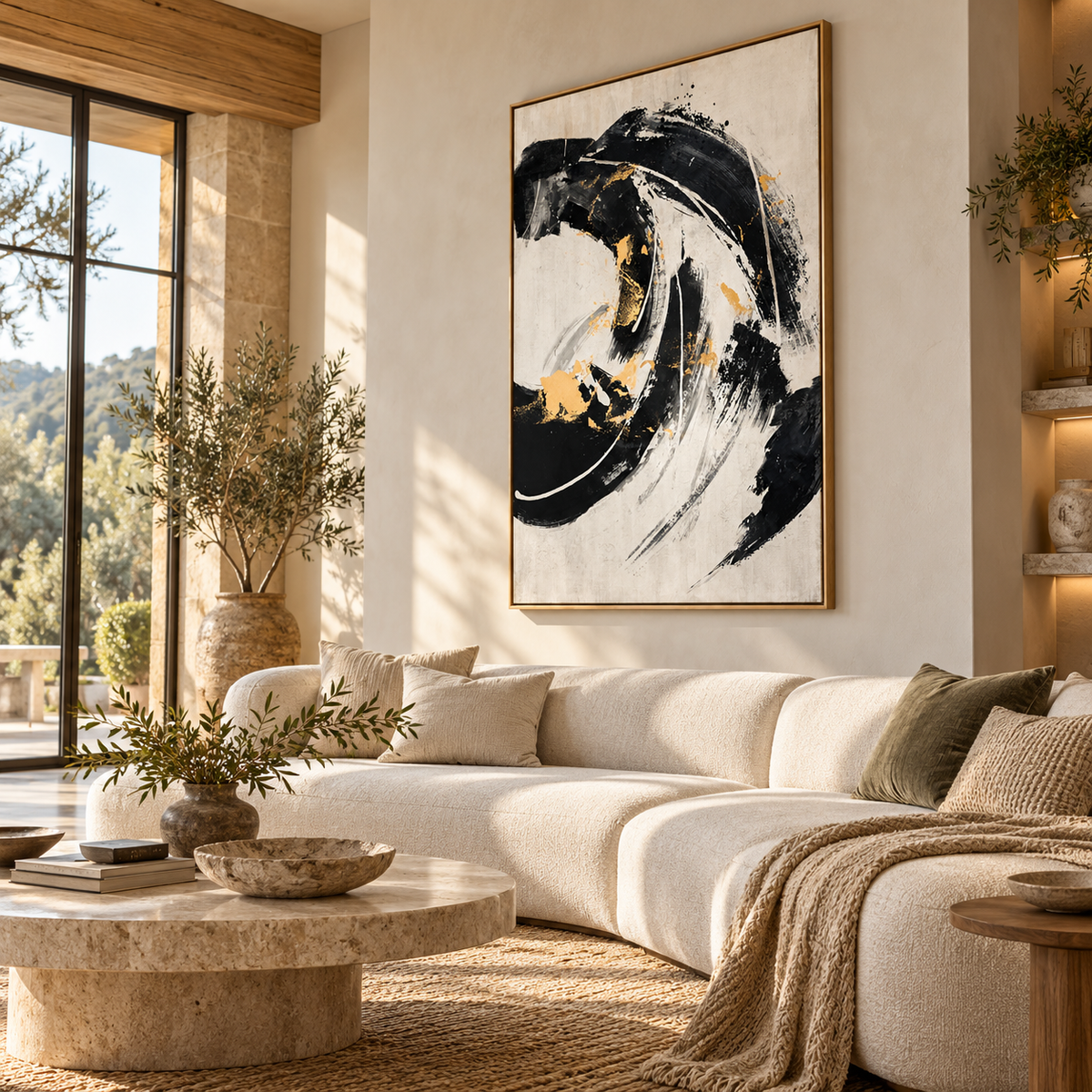 ARBYNART Abstract Art | Gilded Crescendo in Motion