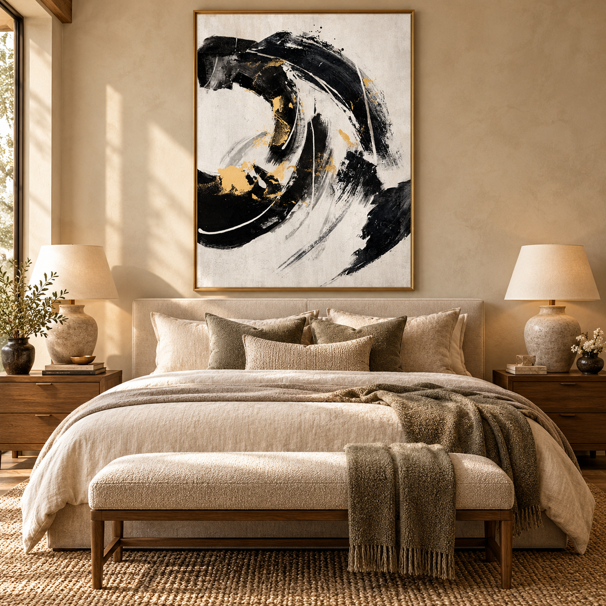 ARBYNART Abstract Art | Gilded Crescendo in Motion