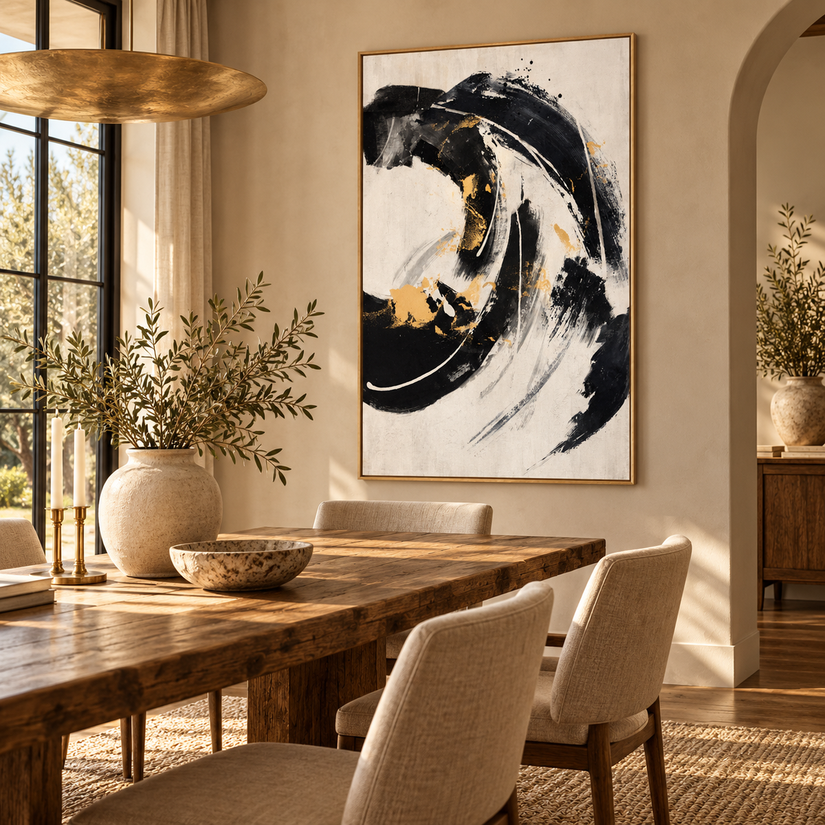 ARBYNART Abstract Art | Gilded Crescendo in Motion
