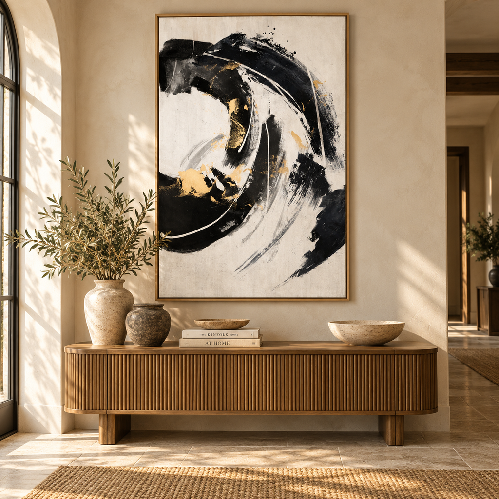 ARBYNART Abstract Art | Gilded Crescendo in Motion