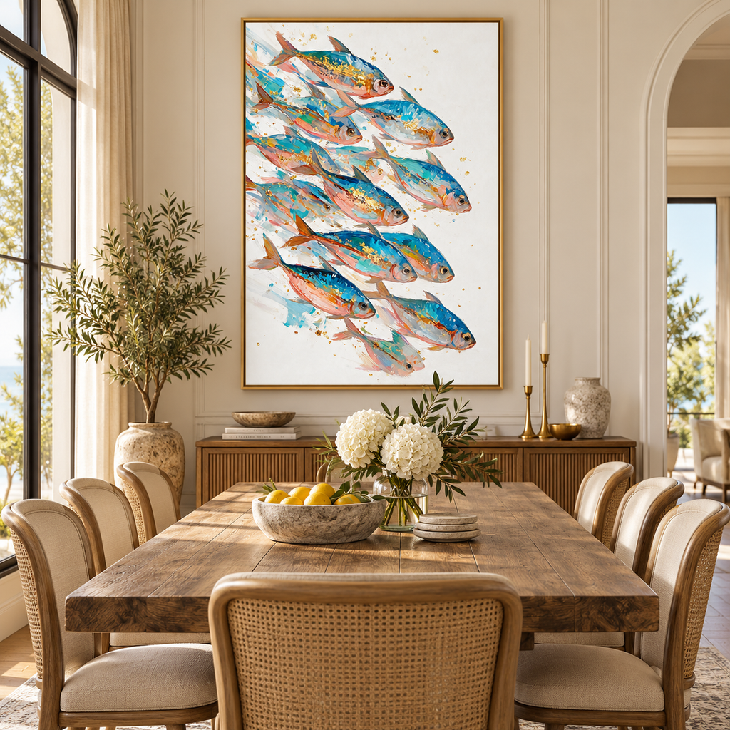 ARBYNART Abstract Art | Gilded Currents of the Sea