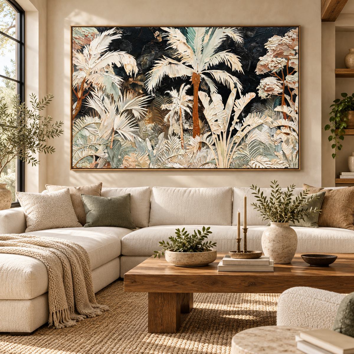 ARBYNART Abstract Art | Gilded Daydream of Pale Palms