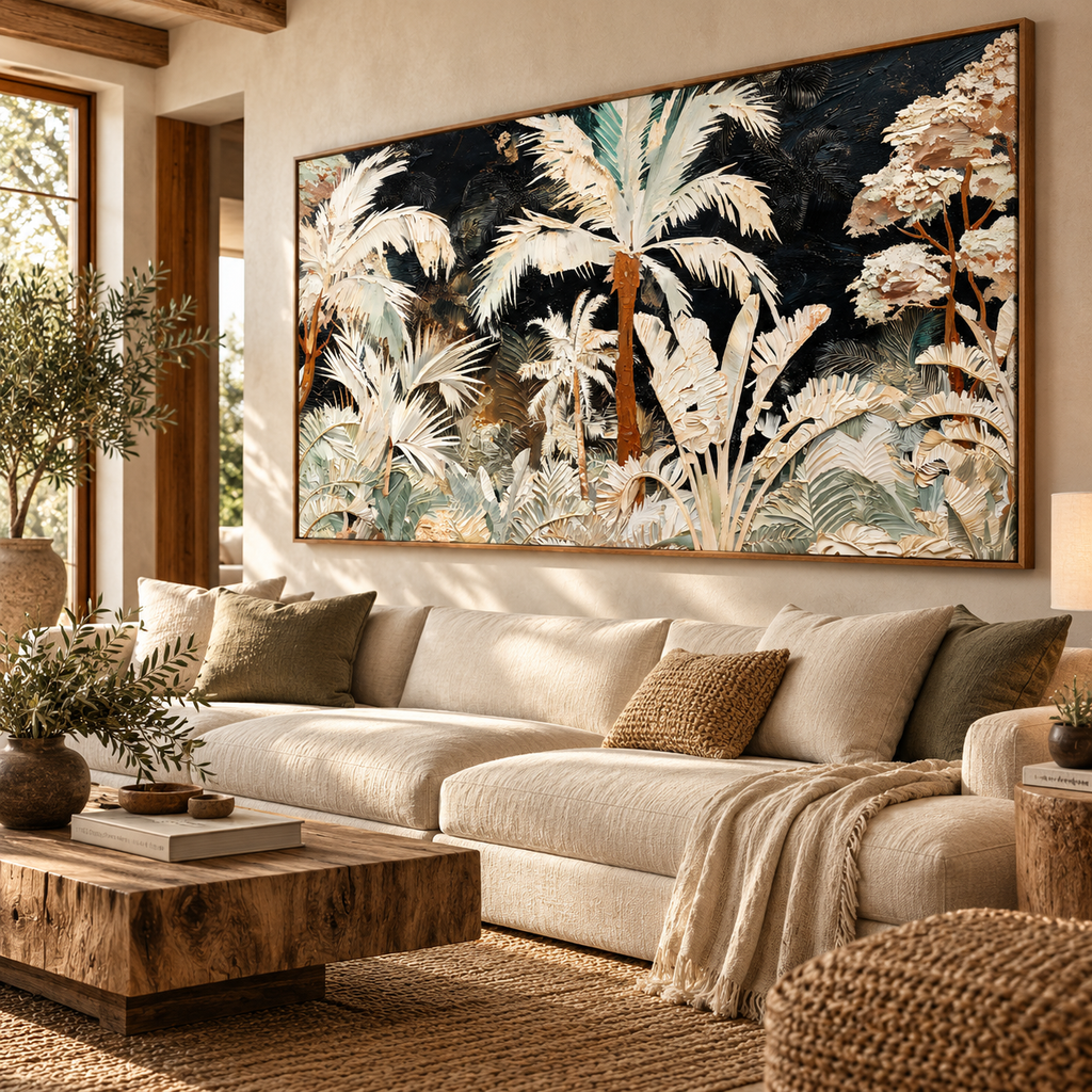 ARBYNART Abstract Art | Gilded Daydream of Pale Palms