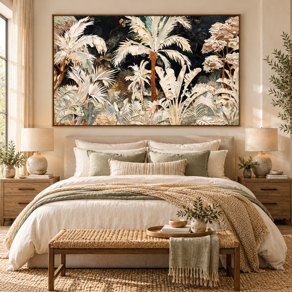 ARBYNART Abstract Art | Gilded Daydream of Pale Palms