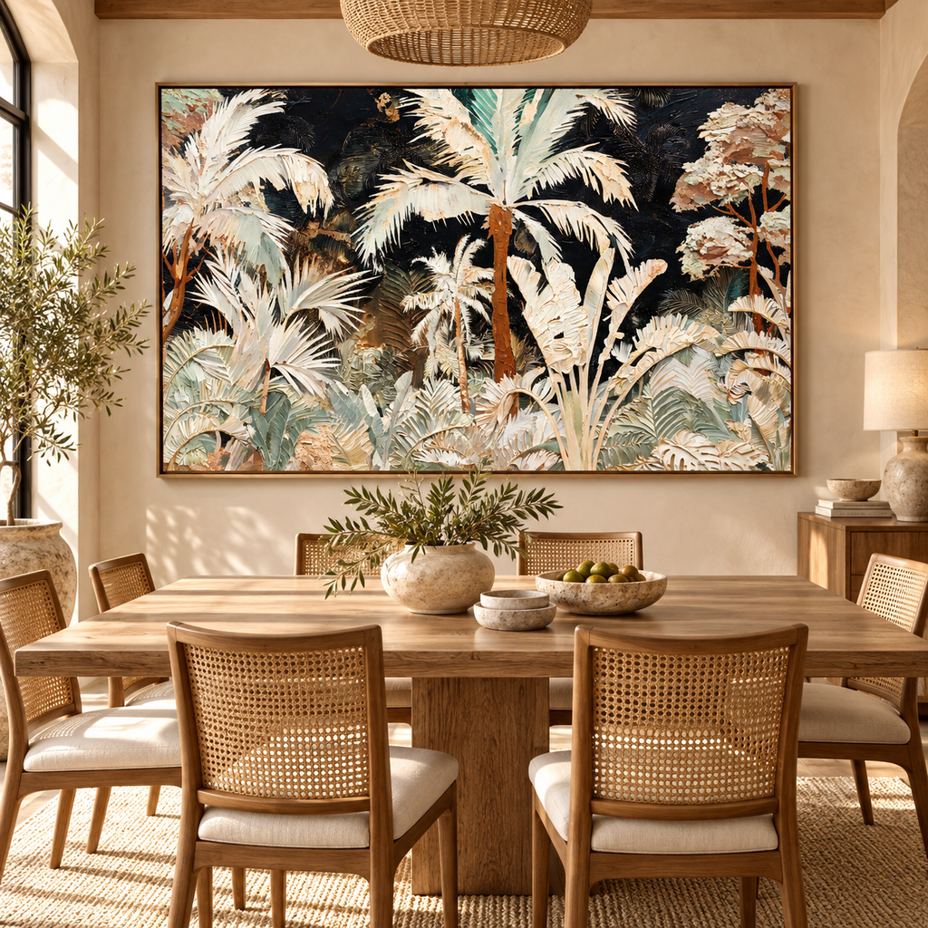 ARBYNART Abstract Art | Gilded Daydream of Pale Palms