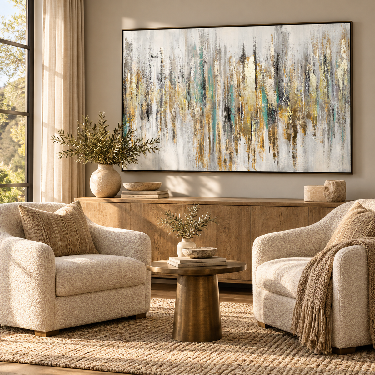 ARBYNART Abstract Art | Gilded Echoes in the Mist