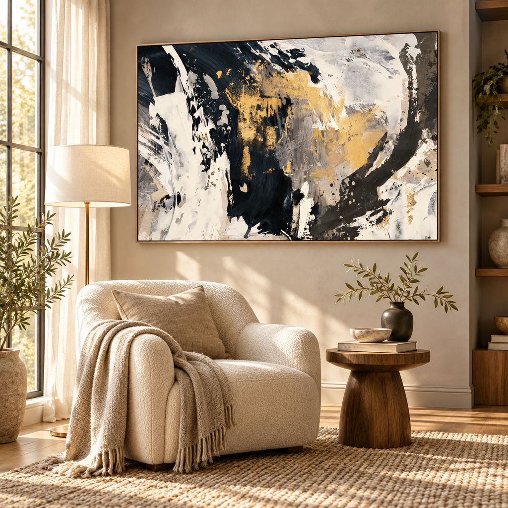 ARBYNART Abstract Art | Gilded Echoes of Midnight