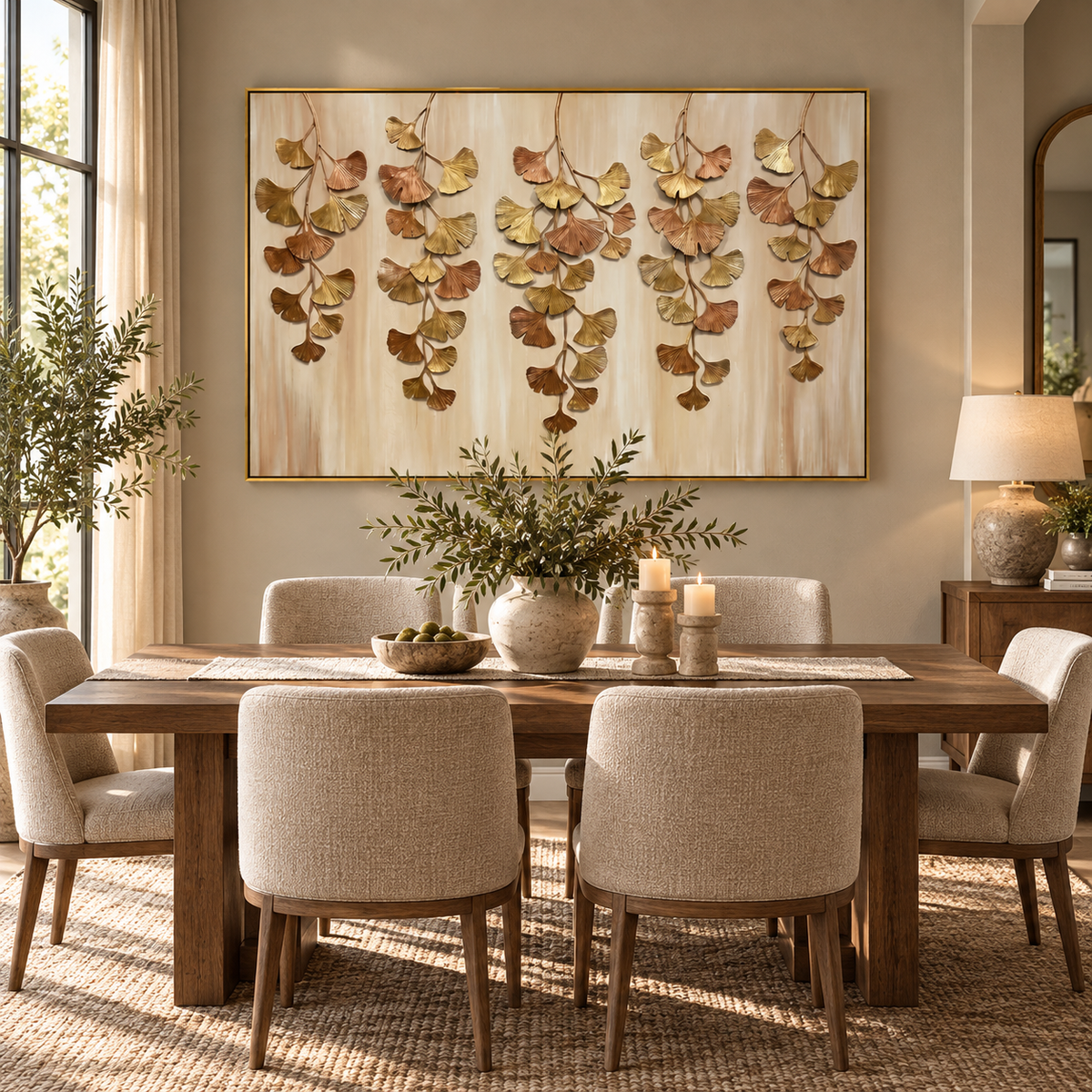 ARBYNART Contemporary Luxe Art | Gilded Ginkgo Cascade