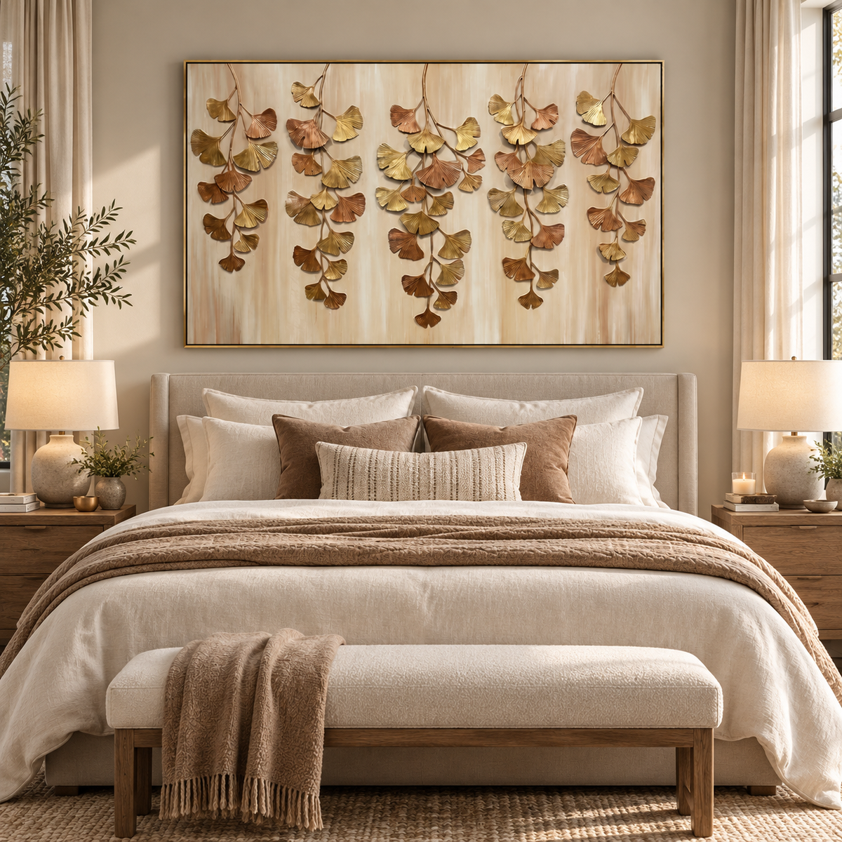 ARBYNART Contemporary Luxe Art | Gilded Ginkgo Cascade