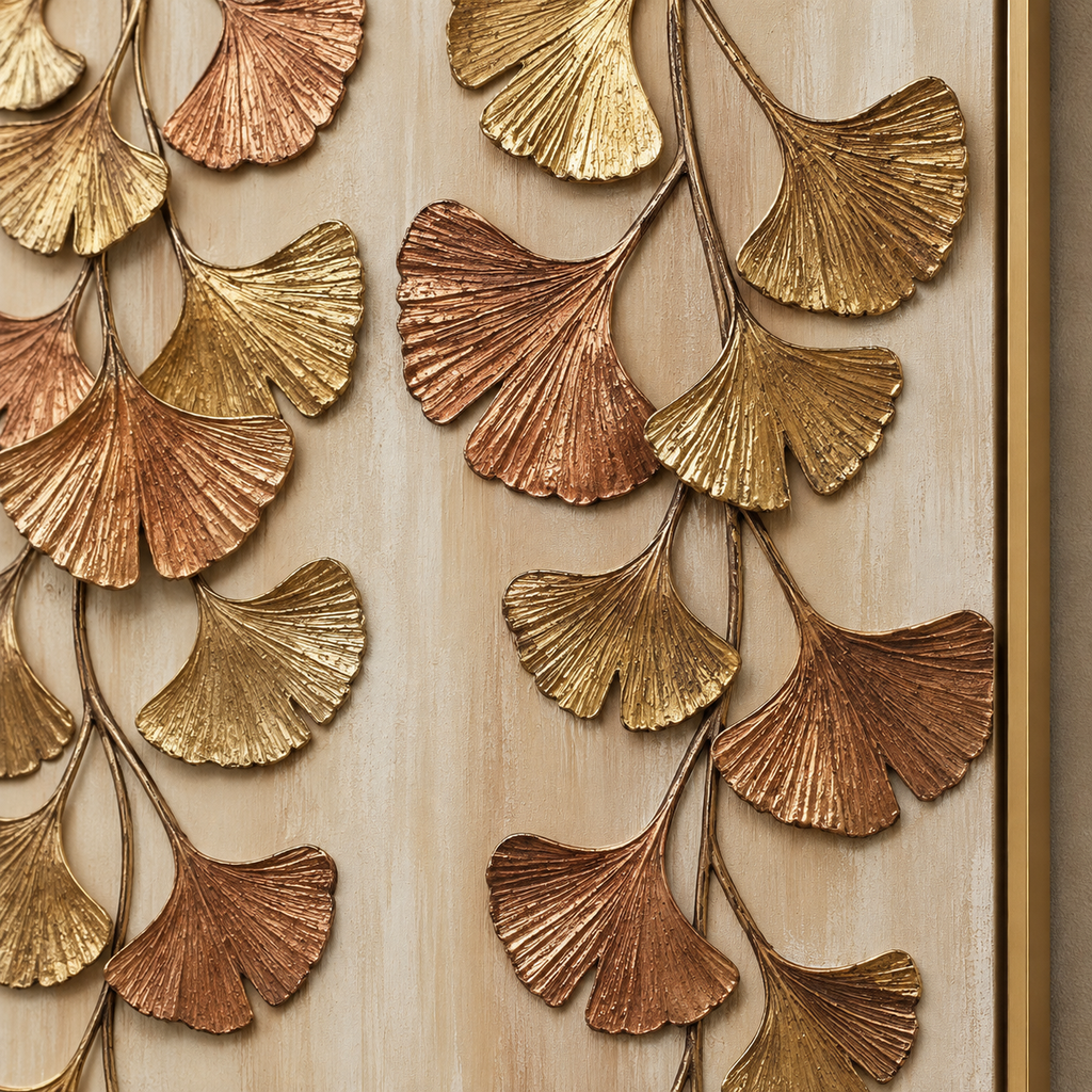 ARBYNART Contemporary Luxe Art | Gilded Ginkgo Cascade