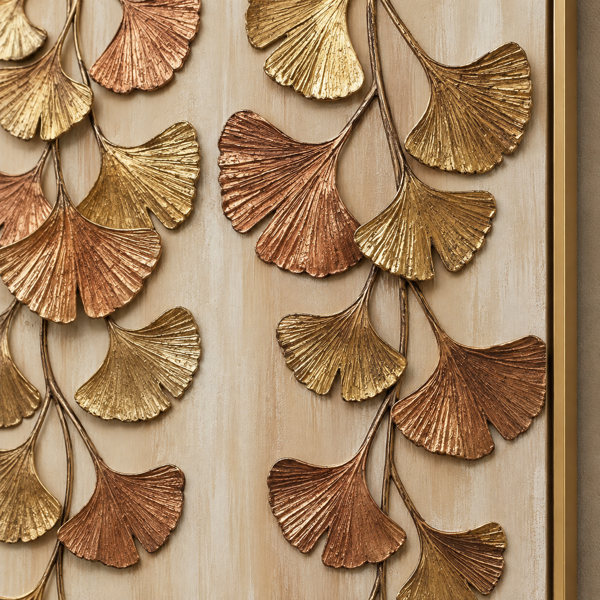 ARBYNART Contemporary Luxe Art | Gilded Ginkgo Cascade