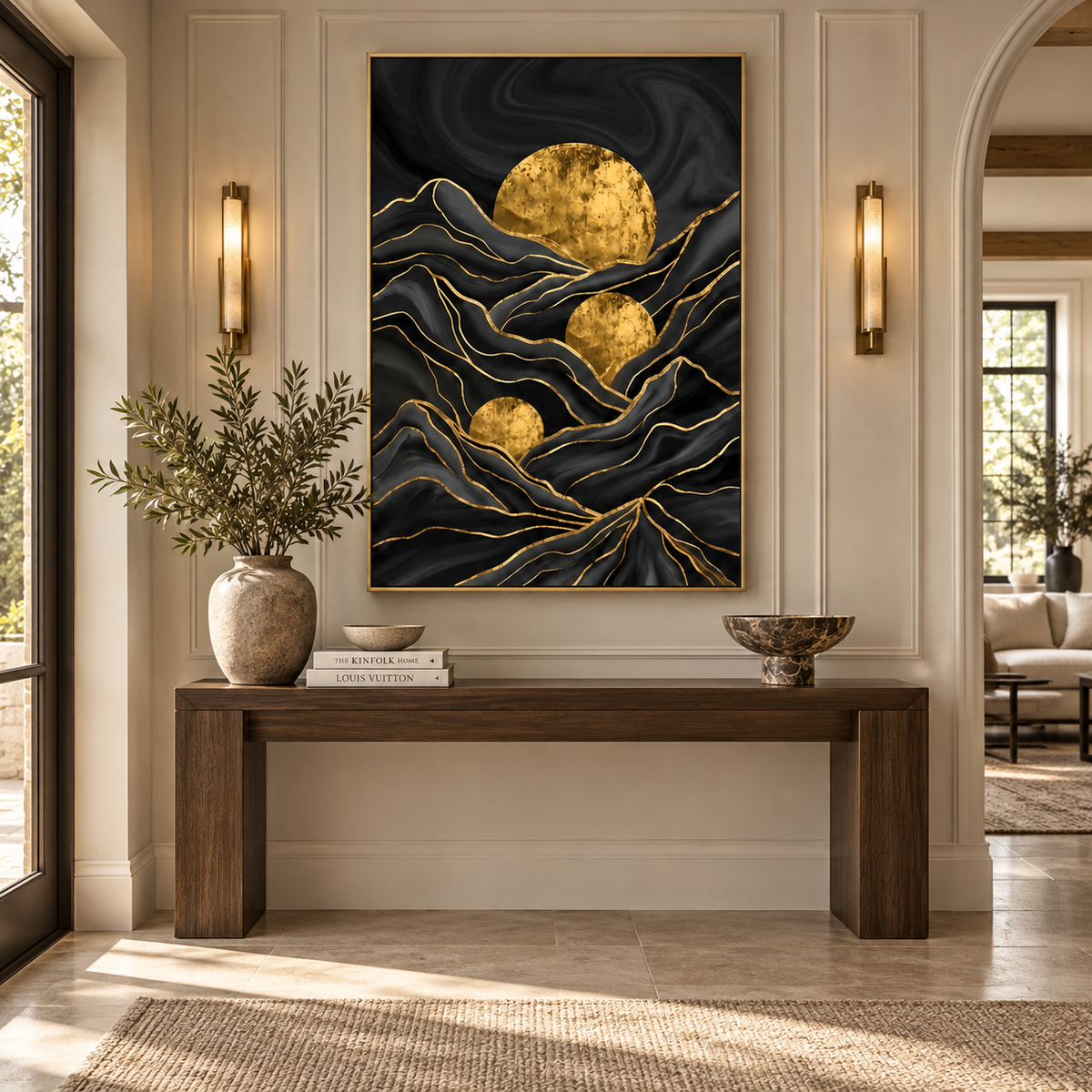ARBYNART Contemporary Luxe Art | Gilded Horizon Echo