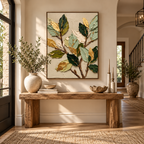 ARBYNART 3D Textured Art | Gilded Leaf Cluster