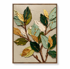 ARBYNART 3D Textured Art | Gilded Leaf Cluster