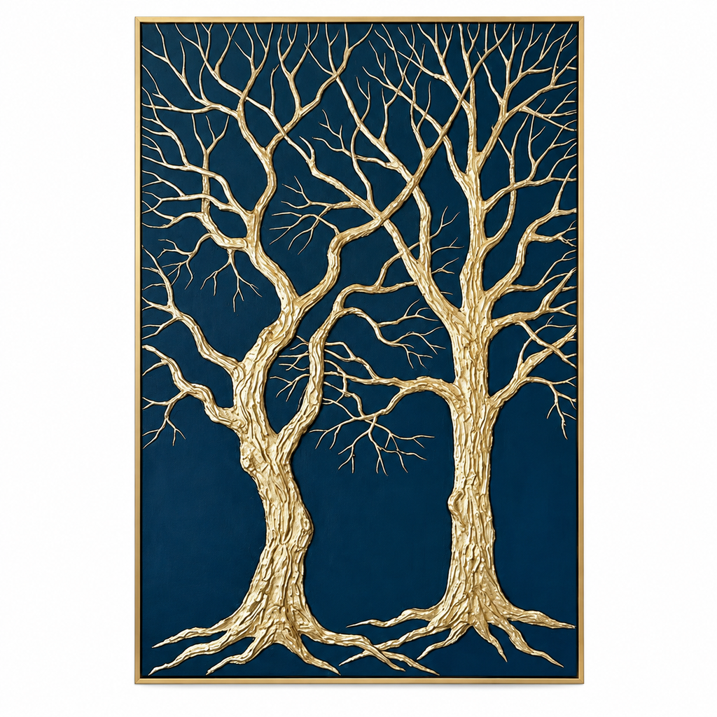ARBYNART Contemporary Luxe Art | Gilded Midnight Grove