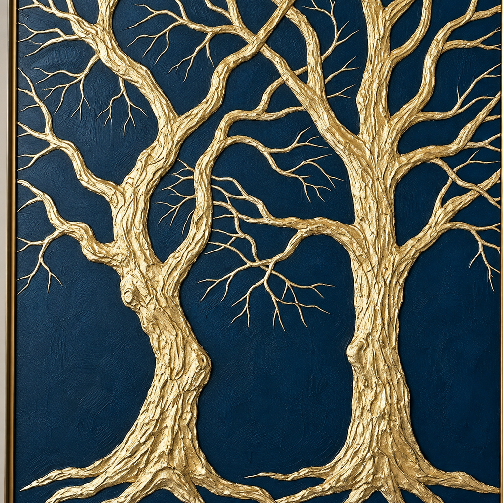 ARBYNART Contemporary Luxe Art | Gilded Midnight Grove
