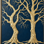 ARBYNART Contemporary Luxe Art | Gilded Midnight Grove