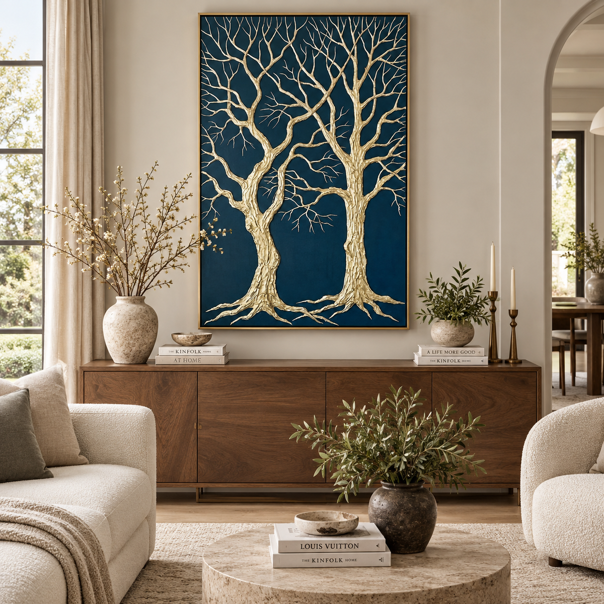 ARBYNART Contemporary Luxe Art | Gilded Midnight Grove
