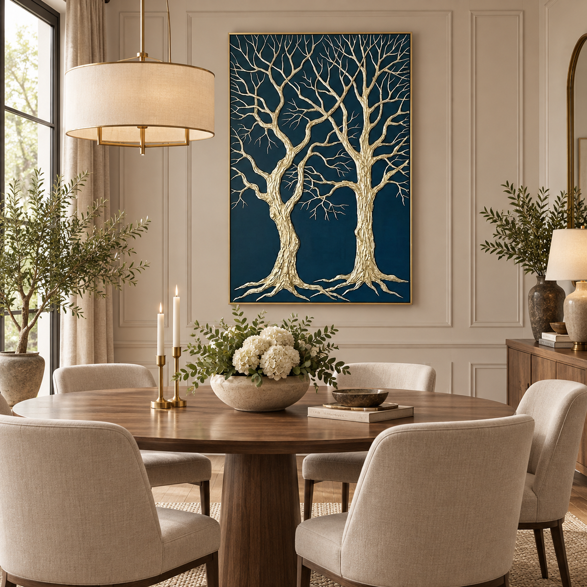 ARBYNART Contemporary Luxe Art | Gilded Midnight Grove