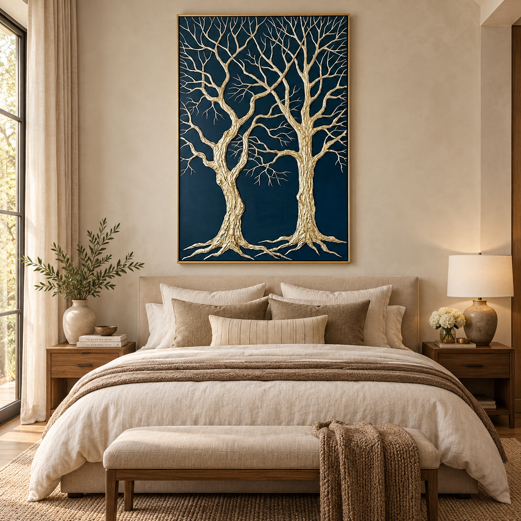 ARBYNART Contemporary Luxe Art | Gilded Midnight Grove