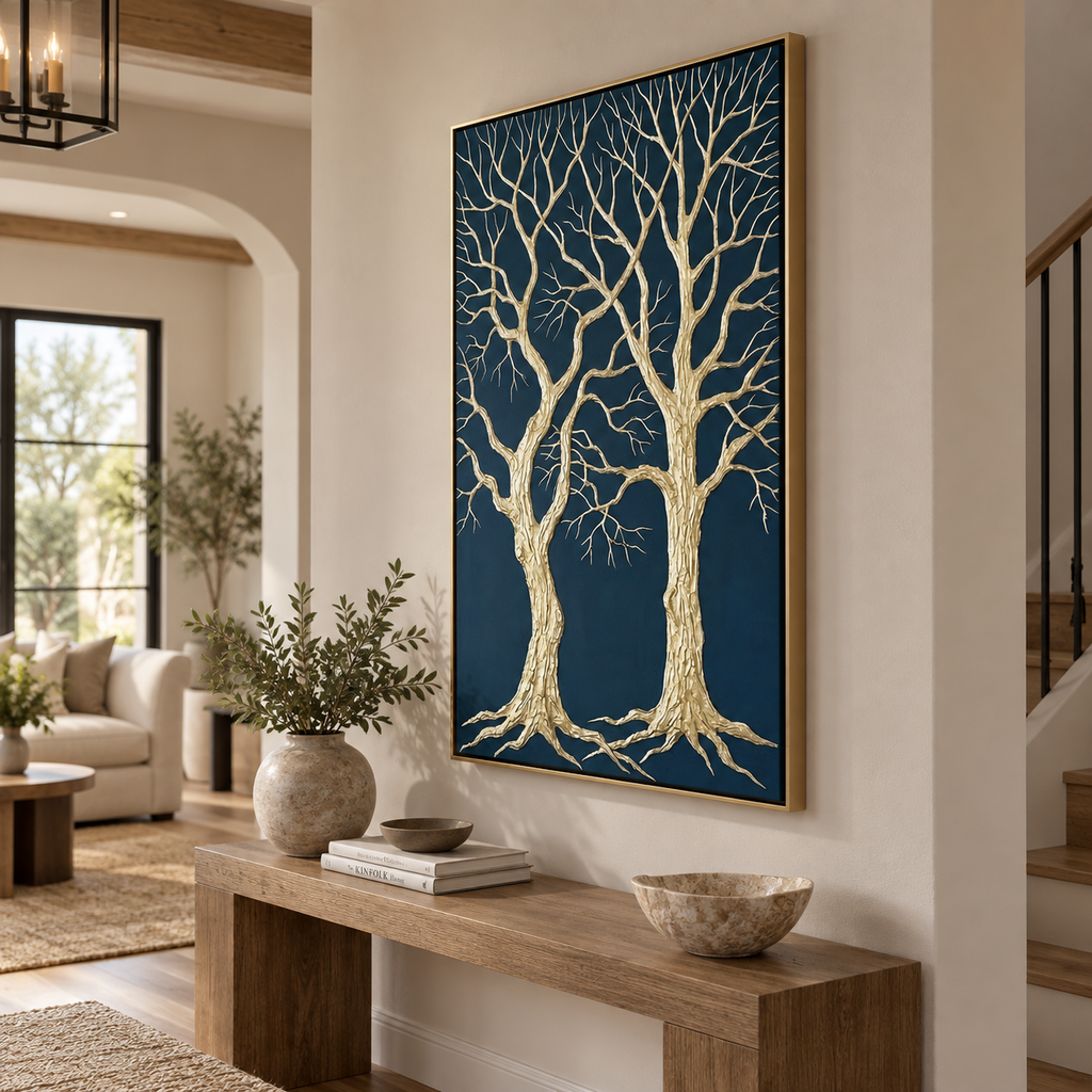 ARBYNART Contemporary Luxe Art | Gilded Midnight Grove