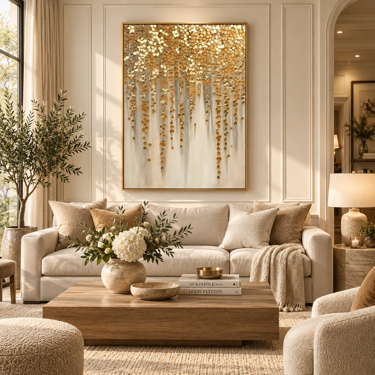 ARBYNART Contemporary Luxe Art | Gilded Petal Falls