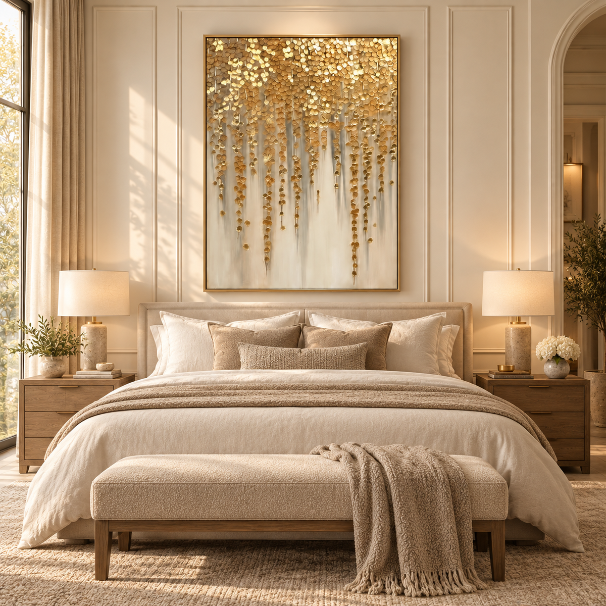 ARBYNART Contemporary Luxe Art | Gilded Petal Falls
